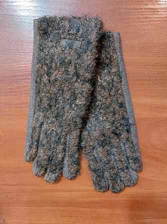 Перчатки сенсорные женские теплые one size коричневый Киев