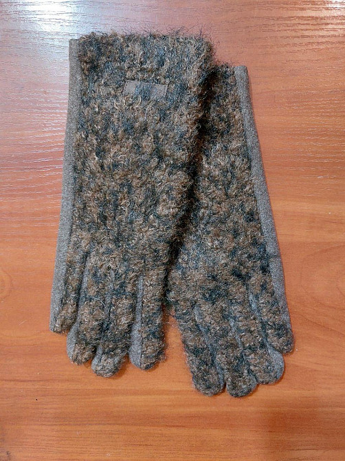 Рукавички сенсорні жіночі теплі one size коричневий Київ - фото 4