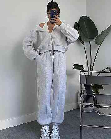 Женский стильный и комфортный тринитный костюм на флисе. Меланж, 44/46 Одесса