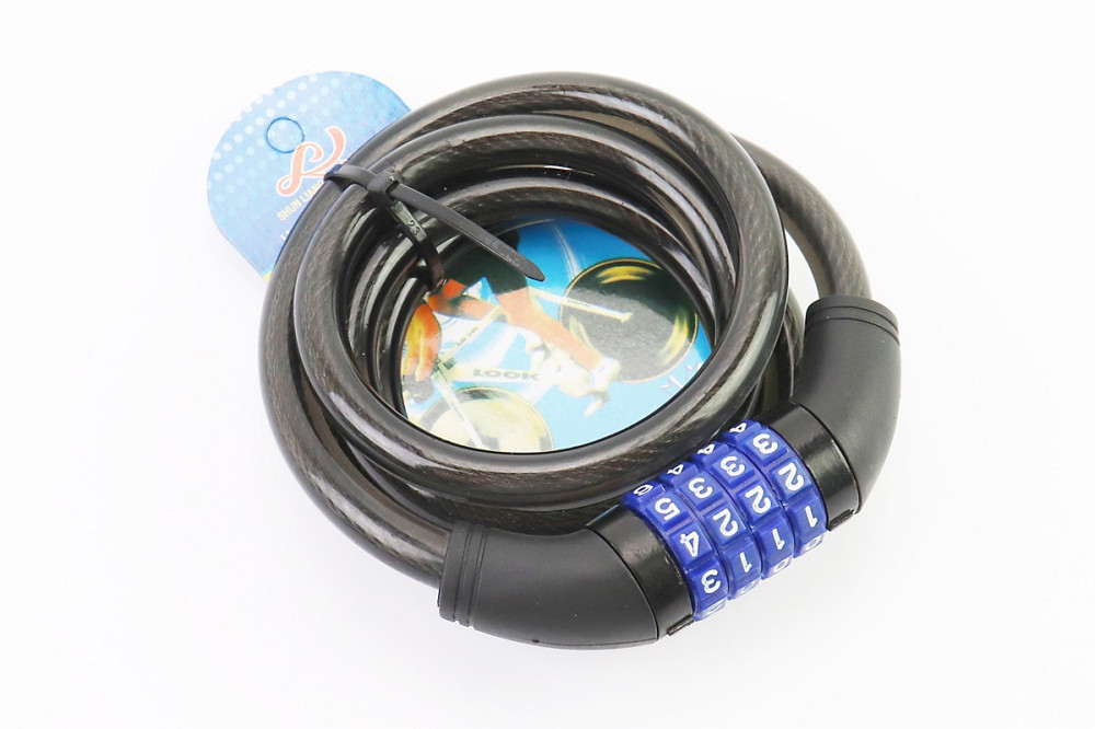 Замок протиугінний тросовий 1500х12мм з 4-х значним кодом, TY427 Київ - фото 1