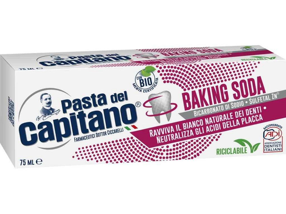 Зубна паста 75мл Baking Soda відбілююча ТМ Pasta del Capitano Київ - фото 1