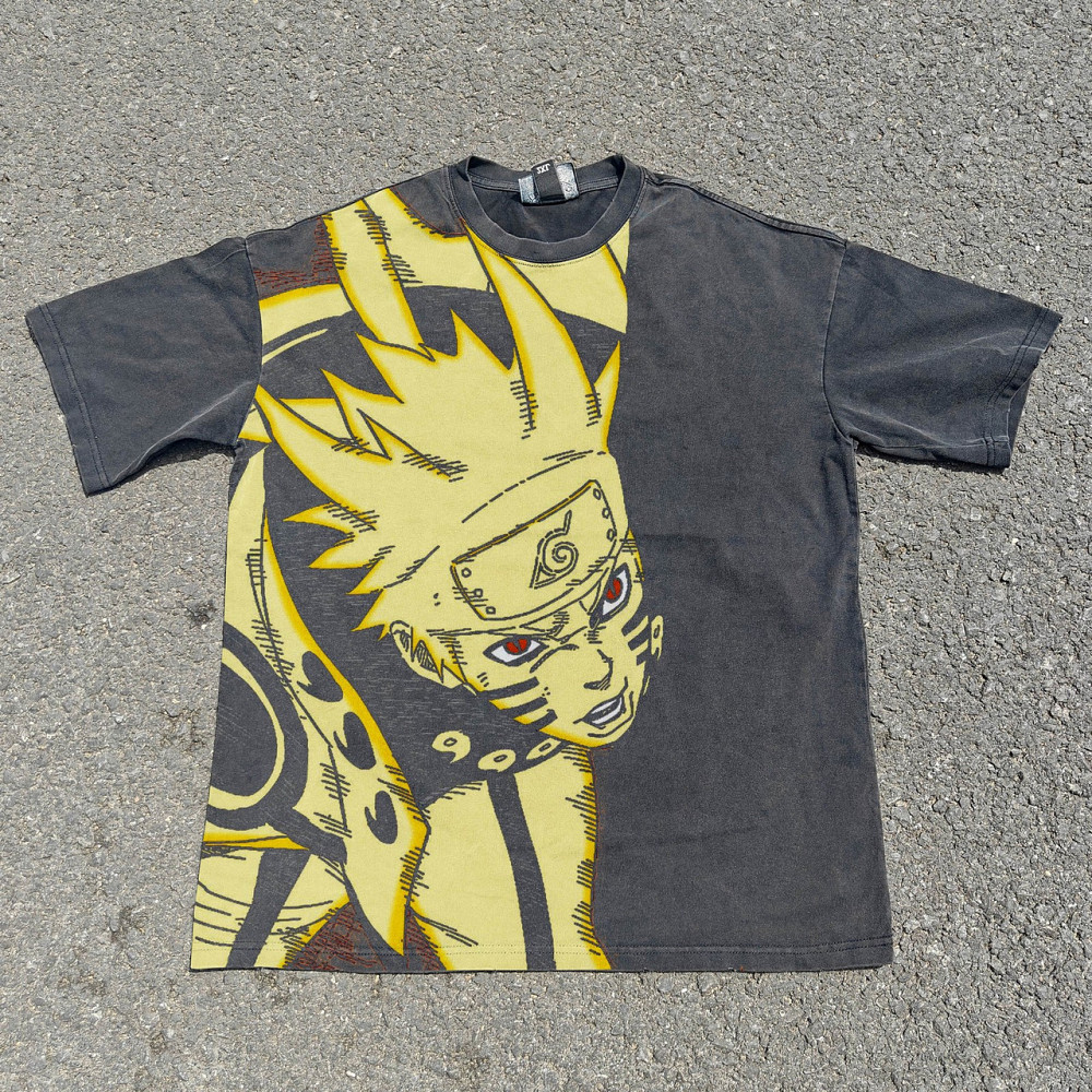Футболка мужская с принтом аниме Наруто Узумаки Сикс Патхс оверсайз (S/M/L) Черний Днепр - изображение 2