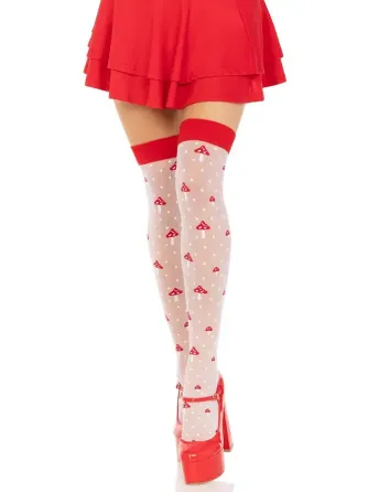 Панчохи Leg Avenue Polka Dot Mushroom Thigh Highs One Size Львов