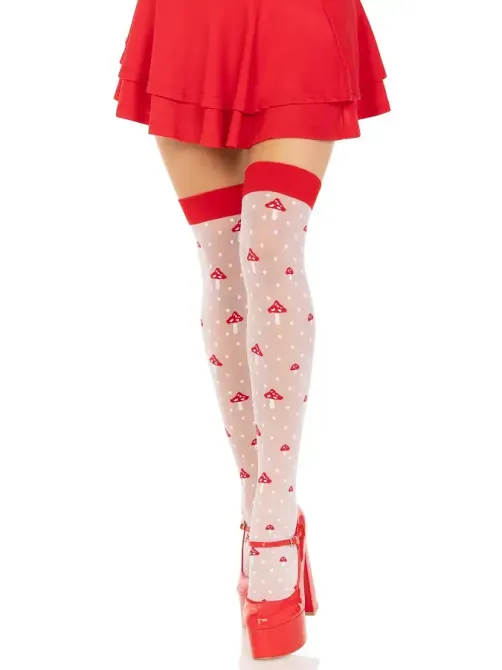 Панчохи Leg Avenue Polka Dot Mushroom Thigh Highs One Size Львів - фото 3