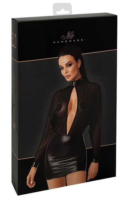 Платье Noir Handmade F348 Powerwetlook and tulle dress - XL Sex Aura Київ - фото 7