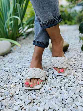 YES MILE Шльопанці жіночі, штучна шкіра, на плоскій підошві бежеві літні YES MILE SS-101 р. 36- Коломия