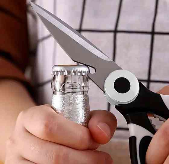 Многофункциональные кухонные ножницы из нержавеющей стали 21 см черный Киев