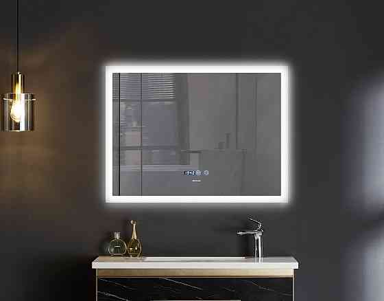 Дзеркало Mixxus FLAT MR04-100x80 з LED Touch, Anti-fog, димером, регулюванням яскравості, годиннико  ( MI6927 ) 35418 Харків