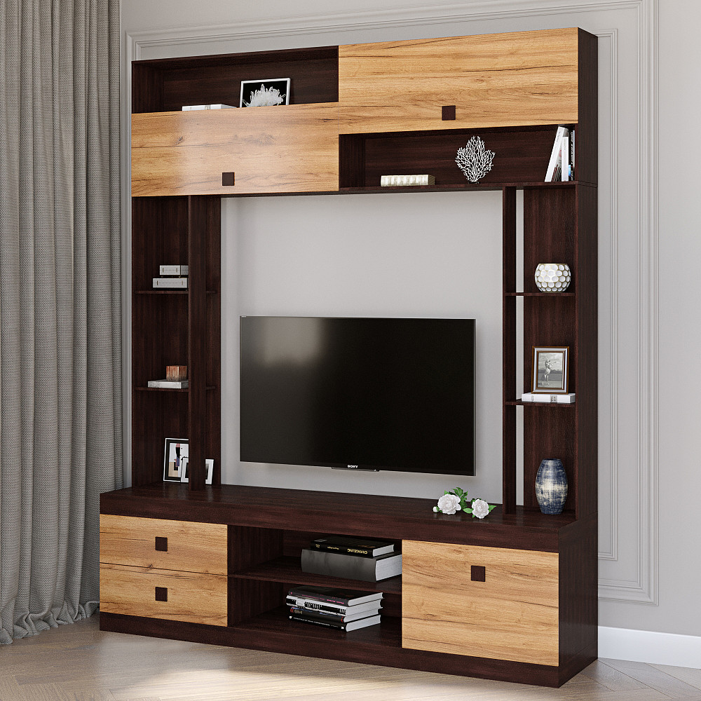 Стенка для гостиной Эверест Соната венге темный + дуб крафт золотой (DTM-2251) Львов - изображение 1