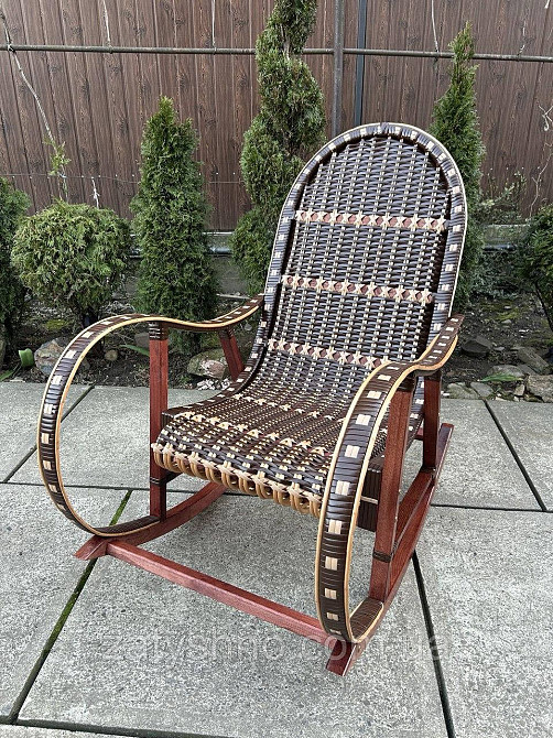 Крісло гойдалка плетена коричнева Київ - фото 3
