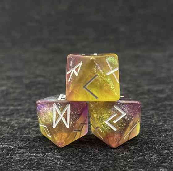 Набор рун для гадания 3 шт, руны из смолы 16 мм Киев