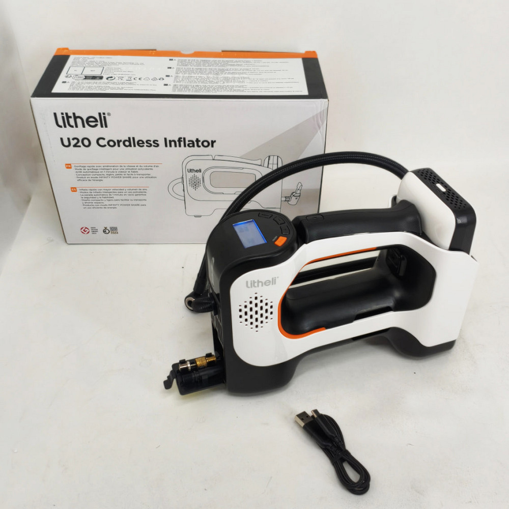 Аккумуляторный компрессор с фонарем Litheli питание от павербанка УМБ Litheli Power Bank 20000 мАч 45Вт YA-74 Львів - фото 11