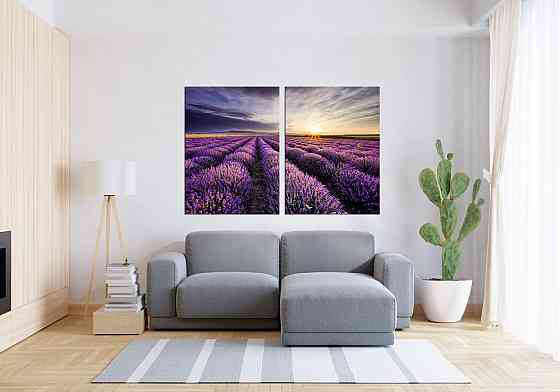 Модульна картина у вітальню/ спальню  Лавандове поле       TLV-2_109 Київ