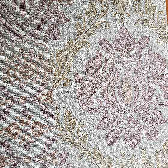 Шпалери метрові вінілові на флізелін Yuanlong Samsara східний стиль під килим бузкові золотом на сірому 3д Київ