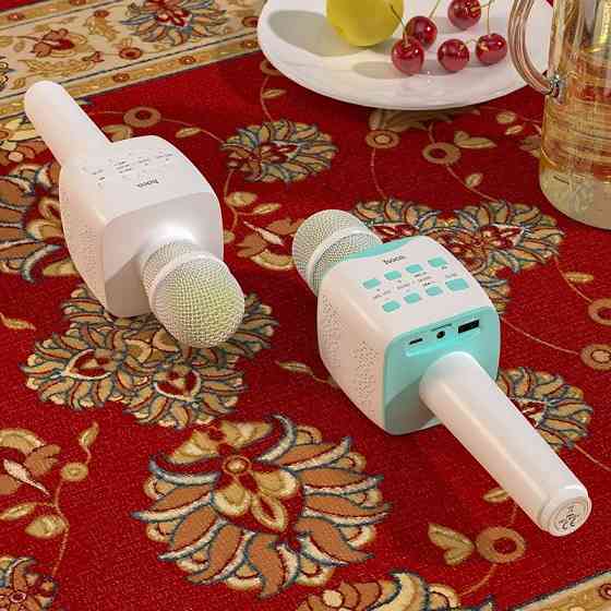 Портативна колонка-мікрофон HOCO BK5 Cantando karaoke microphone, 5W, White Київ