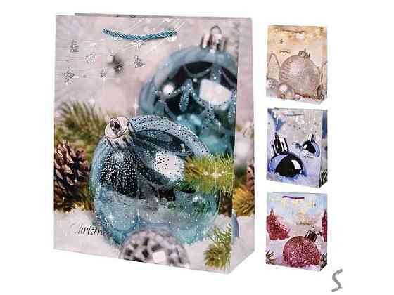 Пакет новорічний M Christmas toys 26*32*10,5см паперовий R98349 ТМ STENSON Київ