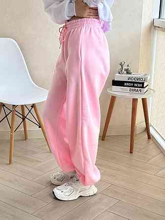 Жіночі повсякденні джогери якісна тринитка на флісі. Рожевий Одеса