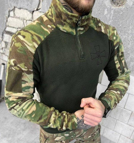 Тактическая флисовка ЗСУ солдат крест теплая олива Одесса - изображение 14