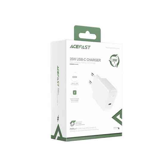 Мережевий зарядний пристрій ACEFAST A1 PD20W single USB-C charger White Одеса