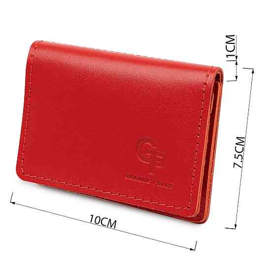 Кожаная женская обложка для автодокументов GRANDE PELLE 11402 Красный Киев