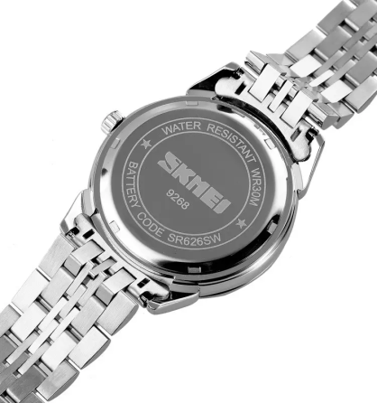 Годинник чоловічий класичний Skmei 9268 (Сріблястий з чорним циферблатом) Київ