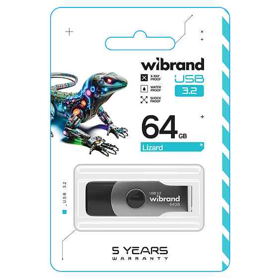 Flash Wibrand USB 3.2 Gen1 Lizard 64GB Black (WI3.2/LI64P9B) Київ