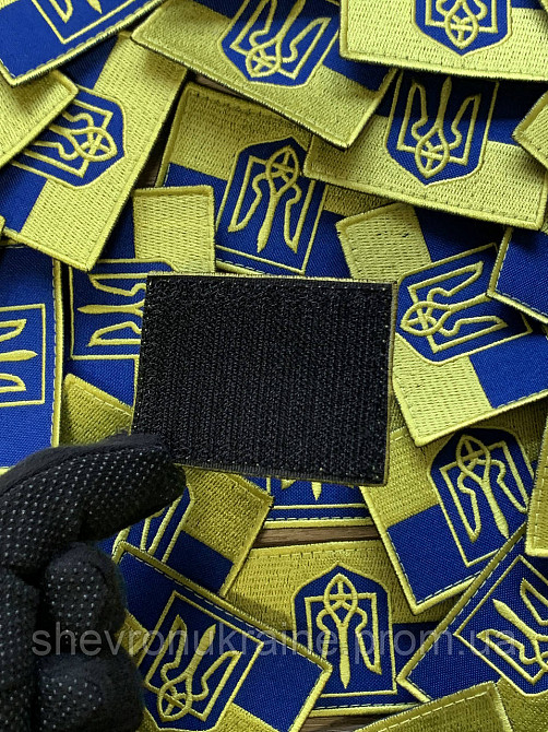 Шеврон Прапор України з гербом (Форма прямокутна. На липучці) Розмір 5x7см Київ - фото 7
