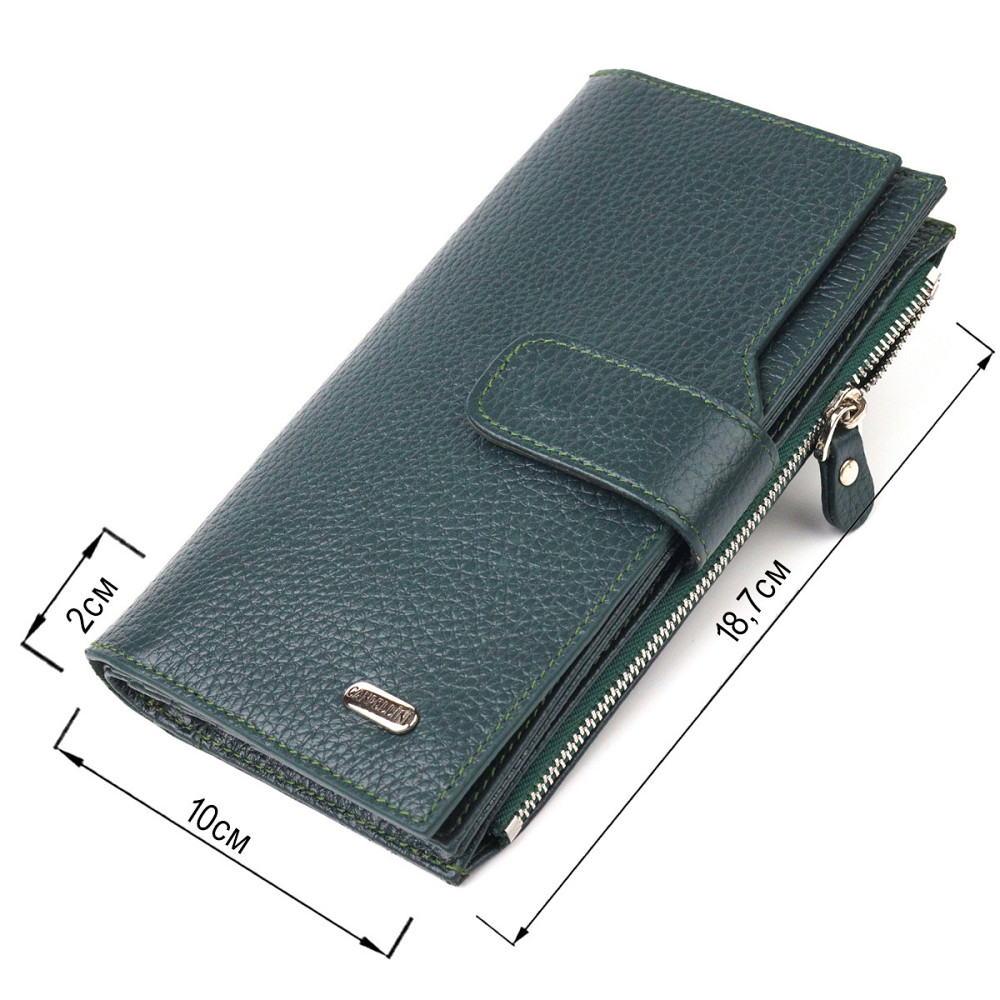 Жіночий великий вертикальний гаманець з натуральної шкіри CANPELLINI 21643 Зелений Київ - фото 9