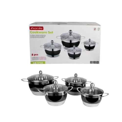 Набір каструль 8 предметів (каструлі 2/2,7/3,6/5,9л) нержавіюча сталь 5766 KAMILLE Житомир - изображение 2