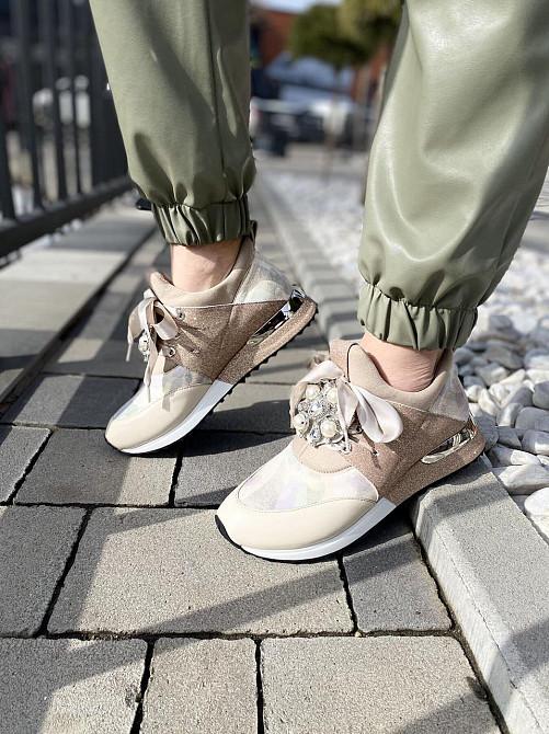 GINA ORIGINAL Кросівки жіночі GINA ORIGINAL 6986 беж/золото (весна-осінь, шкіра натуральна) (42 Коломыя - изображение 8