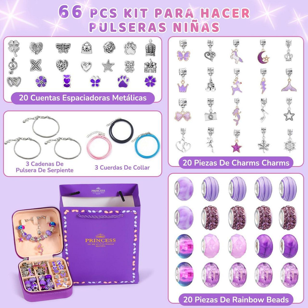 Детский набор для творчества для создания шарм браслетов и колье из бусин в шкатулке с подарочным пакетом Киев - изображение 9