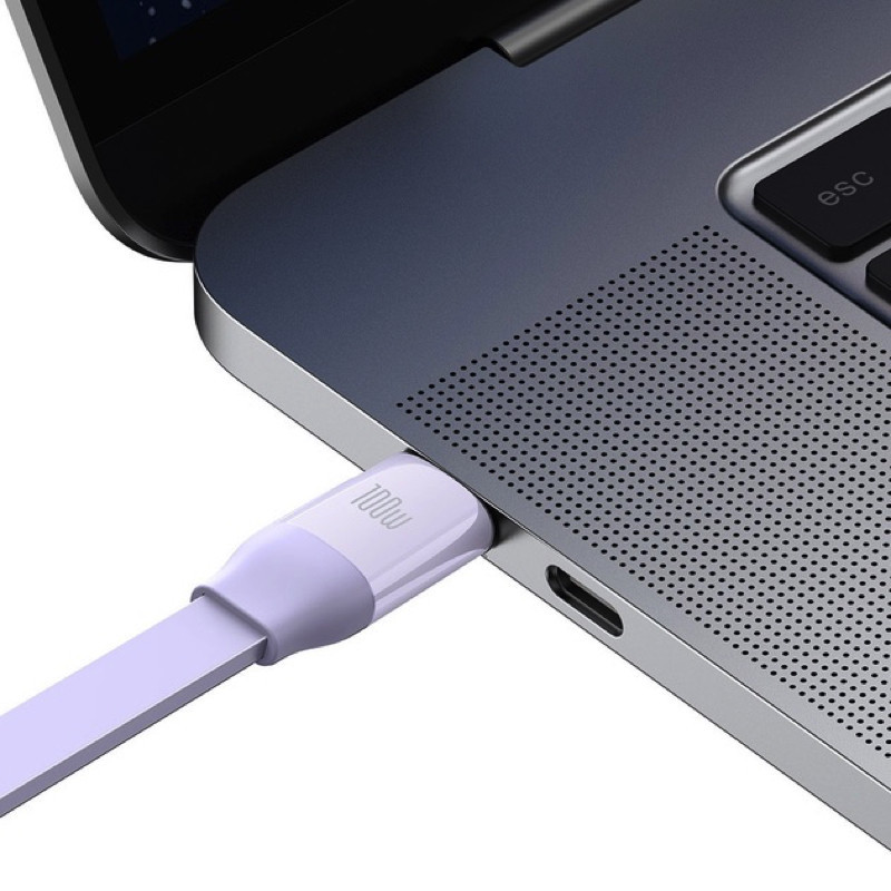 Кабель Baseus Bright Mirror 2 Series Retractable 3-in-1 Fast Charging  Data Cable Type-C to M+L+C 100W 1.1m Purple Київ - фото 4