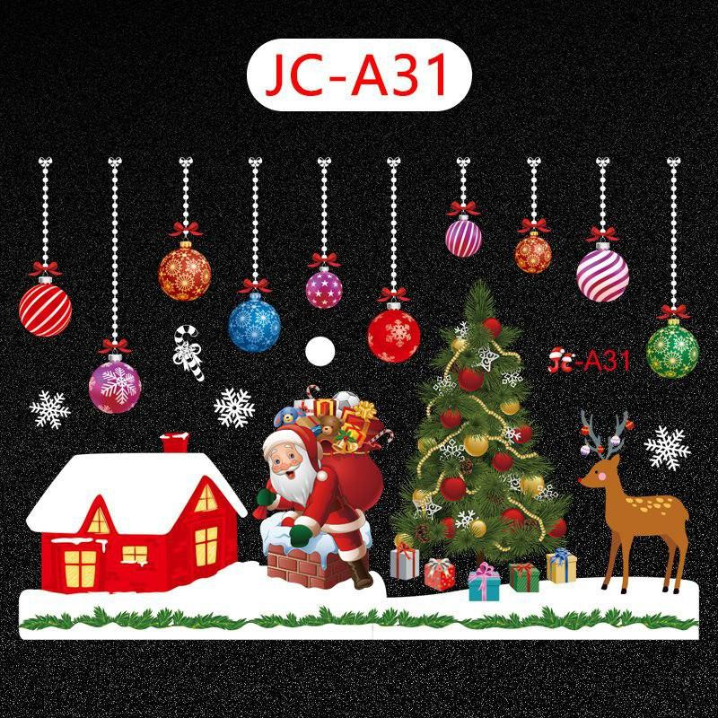 Новорічна наклейка на вікно одностороння 50 на 70 см різнобарвний Київ - фото 4