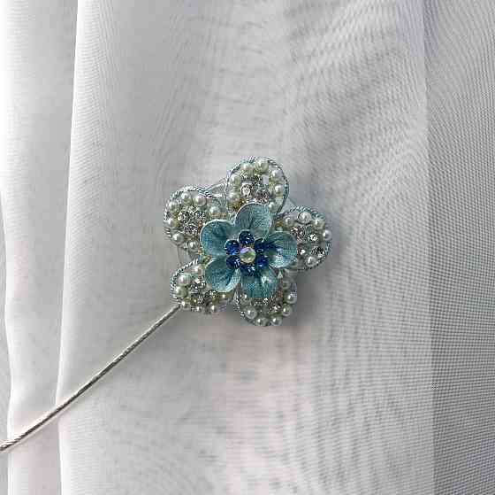 Магніти для штор та гардин "Flowers" набір 2 шт Блакитний (81-226) Київ