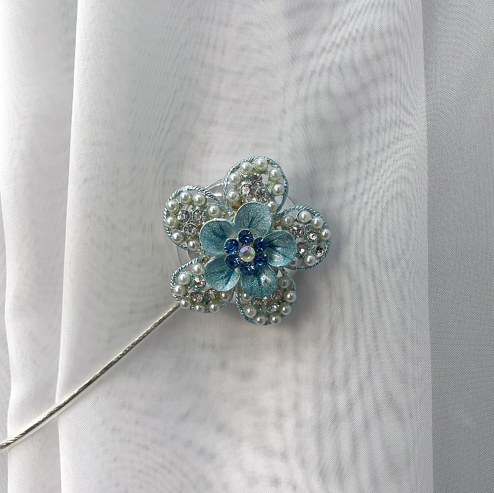 Магніти для штор та гардин "Flowers" набір 2 шт Блакитний (81-226) Київ - фото 2