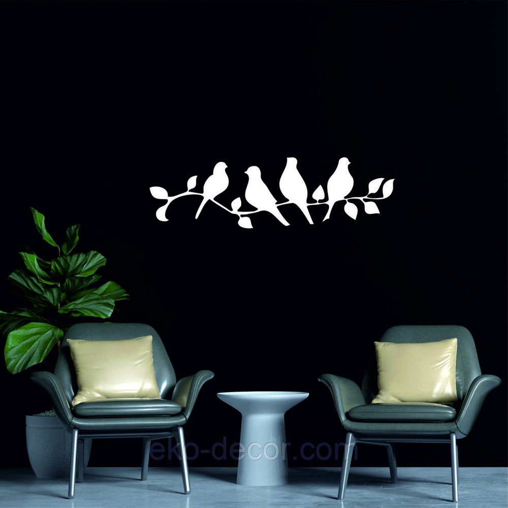Декоративне настінне Панно  «Птахи» , Декор на стіну 110*31 см, Білий Київ - фото 5