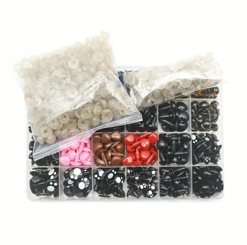 Набор глаз и носиков с шайбами для изготовления игрушек и кукол, разные размеры и цвета, в наборе 10 Киев - изображение 2