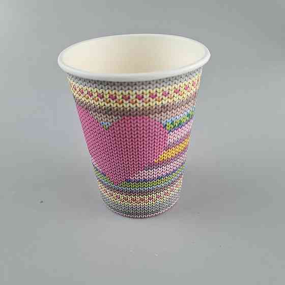 Стаканчики для кофе 250 мл "СЕРДЦЕ ВЯЗАНОЕ" Маэстро h9 (50 шт) Харьков