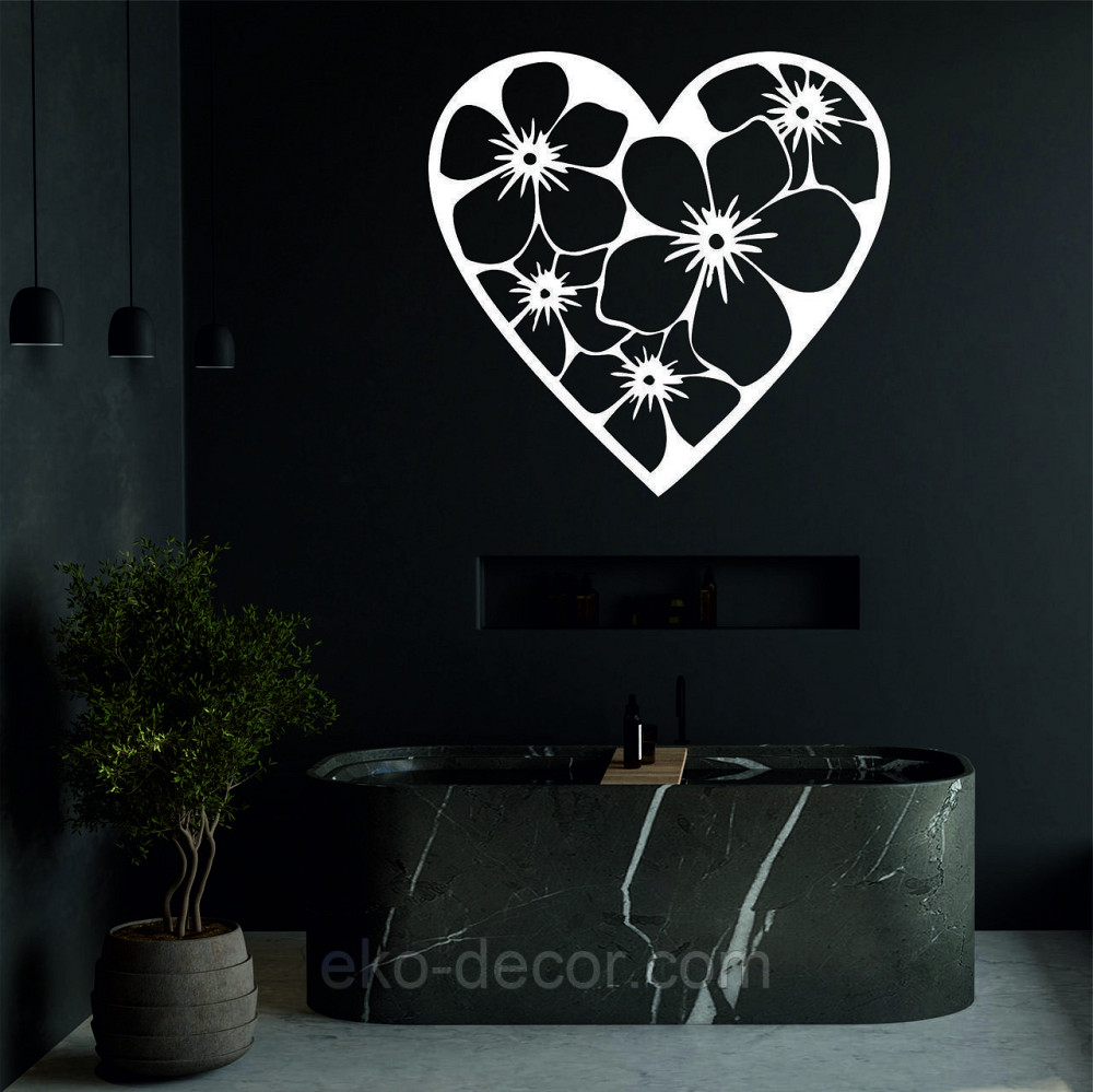 Декоративное настенное Панно «Сердце» Декор на стену 90*86 см, Белый Киев - изображение 3