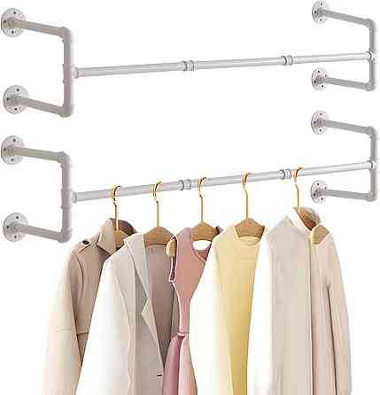 Вішалка настінна IBUYKE TYJ002W-2 біла трубна 127,7 см 4 полиці індустріальна металева для передпокою Київ