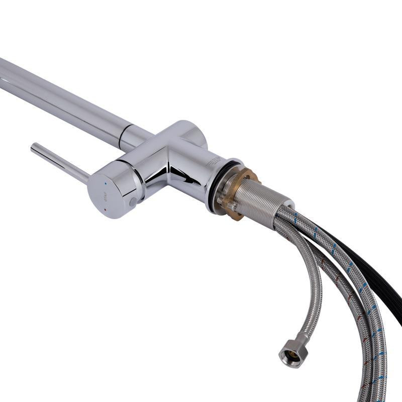 Смеситель для кухни Qtap Rozcesti с выдвижным изливом с подключением для питьевой воды QTROZ366CRM45938 Chrome Харьков - изображение 7