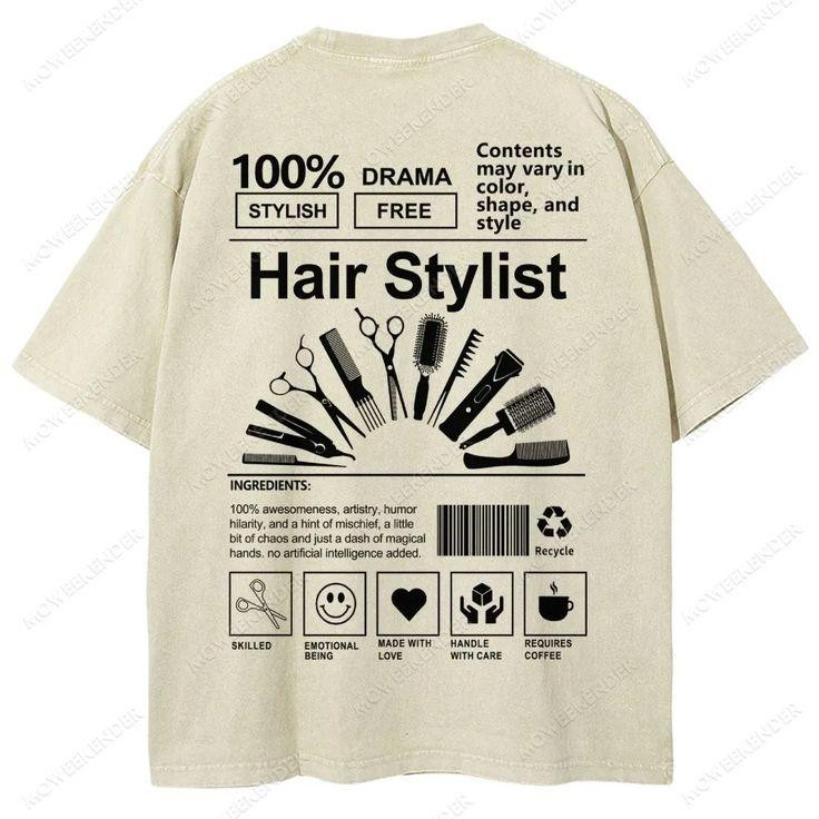 Оверсайз футболка Hair Stylist з принтом для перукаря та стиліста Чернівці - фото 2