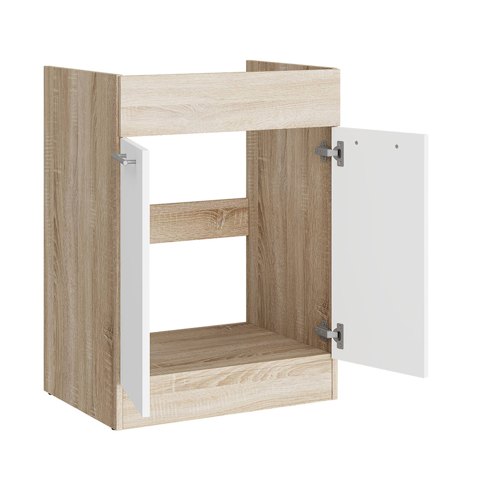 Кухонний модуль під мийку Еверест Еко 600 дуб сонома/німфея альба (білий) 60х46х82 см (DTM-071040) Дніпро - фото 2