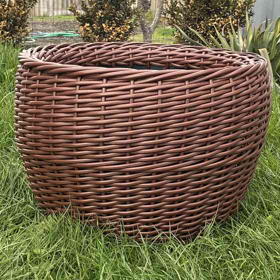Кашпо з ротангу 20 л (ручна робота), великий горщик для рослин - червоний клен Киев