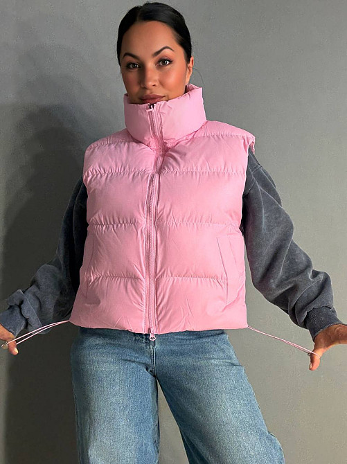 Жилетка женская A-N 10013 дутая без капюшона розовая, розовый, 42 Киев - изображение 7