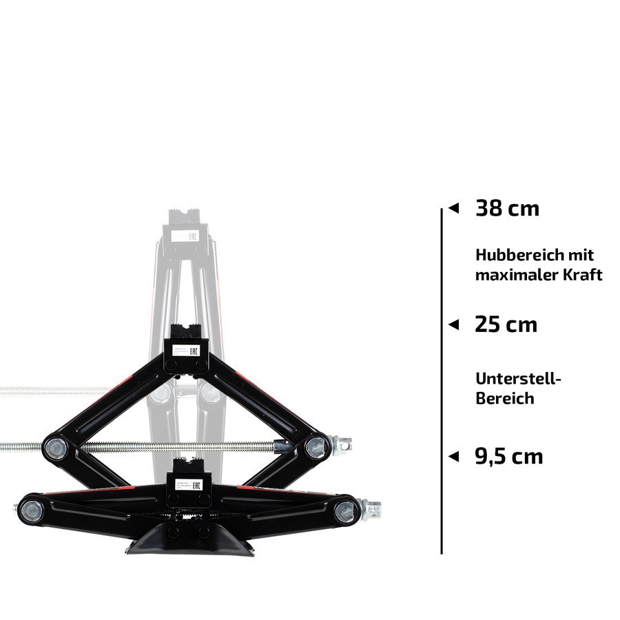 Преміум домкрат гвинтовий (ромб), з ручкою-трещіткою, 1,5т "BlackEdition", Heyner, 347160 Київ - фото 3