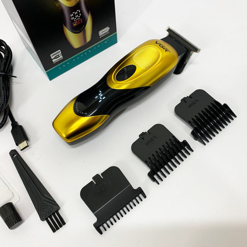 Професійний тример з набором насадок, Домашня машинка акумуляторна для стрижки волосся QJ-97 Львів - фото 12
