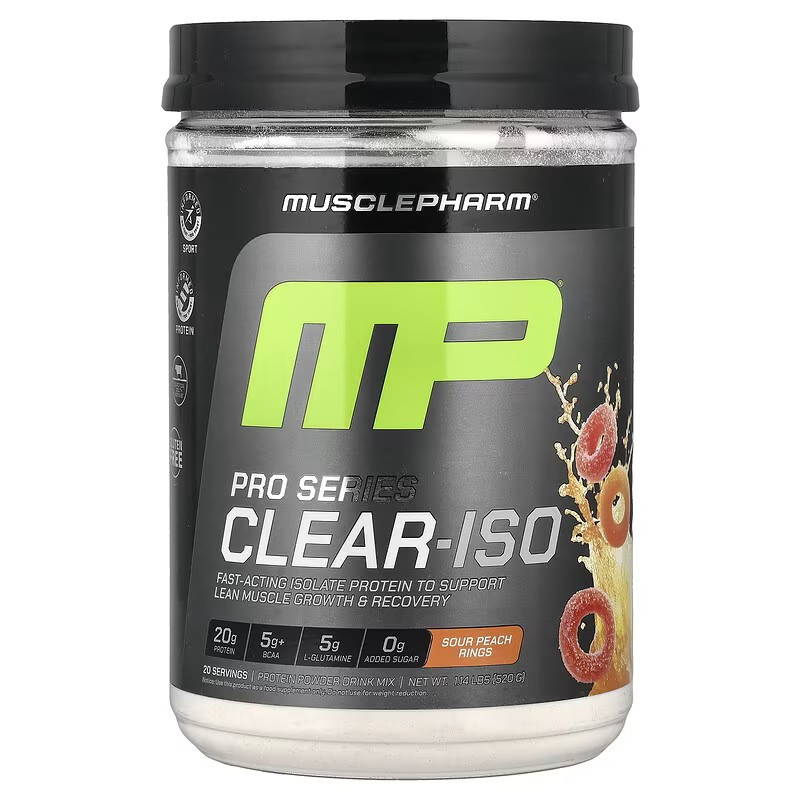 Протеин Muscle Pharm Pro Series Clear-ISO, Protein Powder Drink Mix 520g (Sour Peach Rings) Луцк - изображение 1