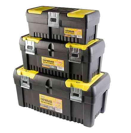 MASTERTOOL Скрині для інструментів MASTERTOOL комплект 3 шт з металевими замками органайзери 14 Київ