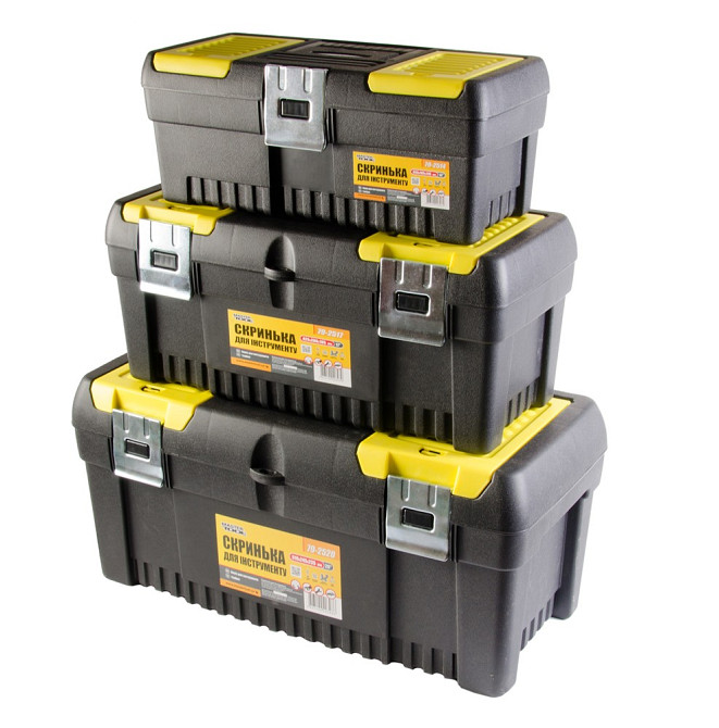 MASTERTOOL Скрині для інструментів MASTERTOOL комплект 3 шт з металевими замками органайзери 14 Київ - фото 1